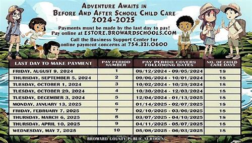 AfterCare Payment Calendar 204 2025